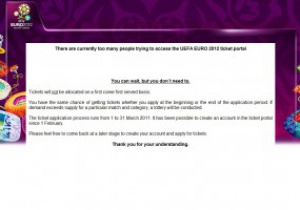 Сайт по регистрации заявок на Евро-2012 не выдержал наплыва посетителей