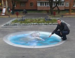 3-D бассейн с дельфинами нарисовали в Харькове