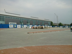 Строительство временного терминала МА «Харьков»: монтаж фасада завершен