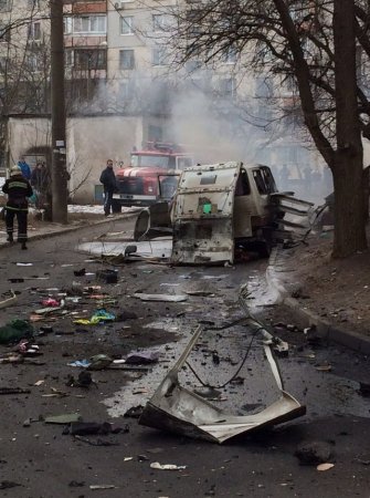 На Салтовке взорвался фургон комбата «Слобожанщины» Янголенко (ФОТО, ВИДЕО)