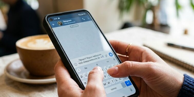 Текст на екрані