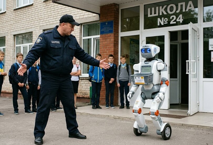 Робот біля школи