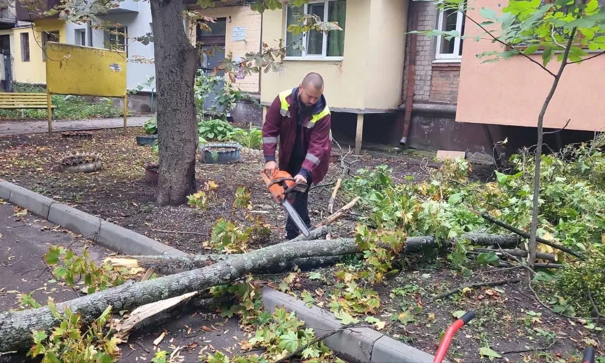У Харкові усувають наслідки негоди.