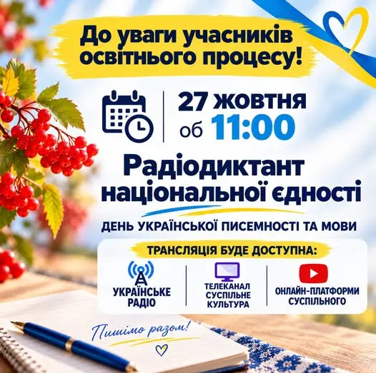 Радіодиктант національної єдності.